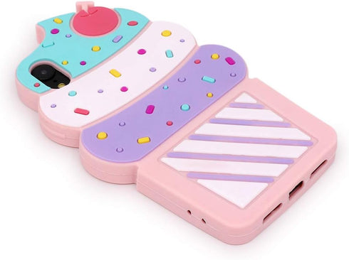 Cute iPhone XR Case, Funny 3D Cartoon Ice Cream Cupcakes Shaped Soft Silicone Full Protection Shockproof Cases Cover for Girls Kids Women Lady...