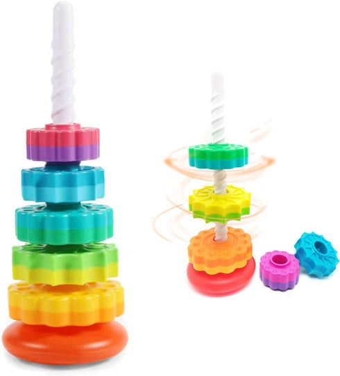 Baby Spin stack Toy,Premium Stacking Toy for Kids,Baby Spinning Toy,Stacking Toy for Babies and Toddlers,Educational Toddler Learning Toys,Autism ...