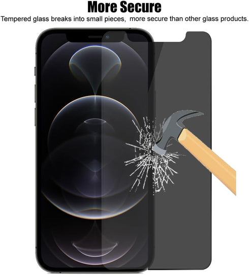 3 Pack Privacy Screen Protector For iPhone 12 Pro Max (6.7") Anti Spy Private Tempered Glass...