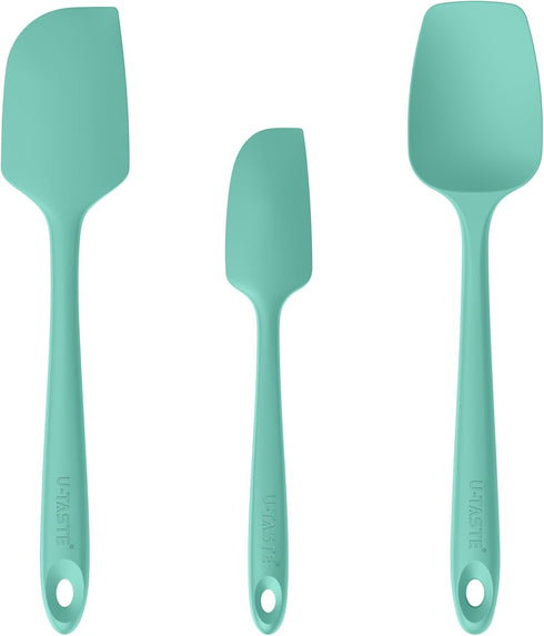 U-Taste Silicone Baking Spatula Set: 480ºF High Heat Resistant, Food Grade Flexible Rubber Kitchen Cooking Mixing Scraper, Food Grade Seamless Ute...