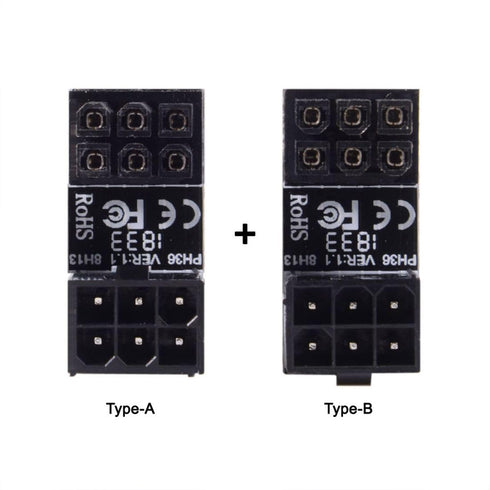 chenyang 2 Pack ATX 6Pin 180 Degree Angled Power Connector Adapter for GPU Graphics Card...