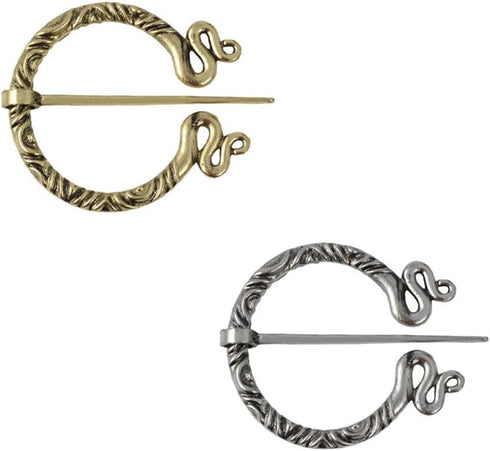 Unique Medieval Cloak Shawl Brooches Pins Personalized Viking Bar Horn Badges Pins Geometric Penannular Broaches for Women Buckle Cape Clasp Pin...