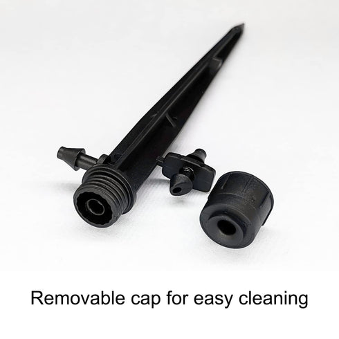 25 Pcs Drip Irrigation Emitters, Adjustable Flow 0-20 GPH Irrigation Drippers with Stake, Full Circle Flow Sprinkler Head, Micro Sprinkler for Gar...