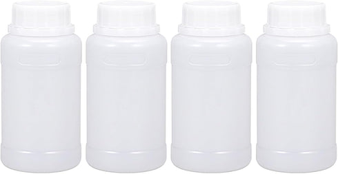 PE Plastic Food Grade Bottles, Wide Mouth Lab Reagent Bottle, Liquid/Solid Sample Seal Sample Storage Container Chemical Bottle (Translucent, 8.4o...