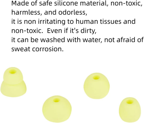 Yellow Replacement Earbud Tips Compatible with Powerbeats Pro Wireless Headphones Ear Buds Rubber Tips 4 Pair?Yellow?...