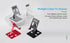 Cell Phone Stand, Foldable Aluminum Adjustable Phone Holder for Desk Portable Travel Holder Office Desk Accessories Compatible for iPhone 14 Pro M...