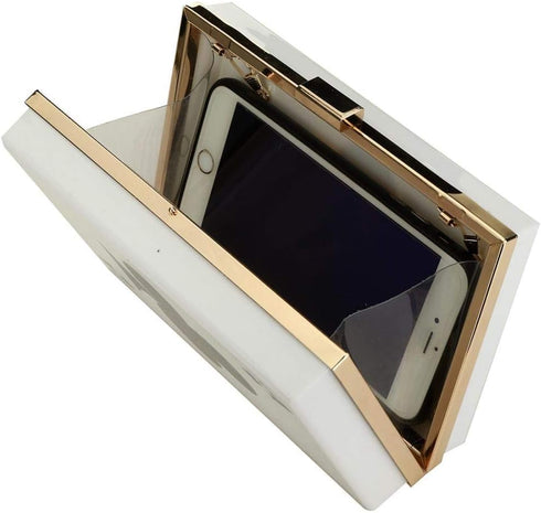 EROGE Acrylic Clutch Purse Perspex Box Colorful Geometric Design Handbags for Women...