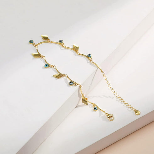 Gold Evil Eye Ankle Bracelets for Women,Turquoise Turkish Eye Anklet Bracelet,Boho Anklet,Beach Anklet Chain,Beads Beach Foot Chain Jewelry for Wo...