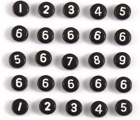Yochus 1000pcs Black Round Acrylic Number Beads 4x7mm White Figure 0-9" Beads for Jewelry Making and DIY Bracelets, Necklaces, Key Chains...