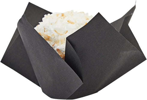 Juvale 100-Piece Bulk Black Tulip Cupcake Liners - 2 x 3.5 Inches Medium Baking Wrappers - Black Cupcake Liners for Halloween Parties, Wedding Rec...