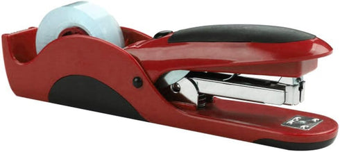 2 in 1 Red Multifunctional Stapler Desktop Tape Dispenser Office Supplies Stapler Tape Holder...