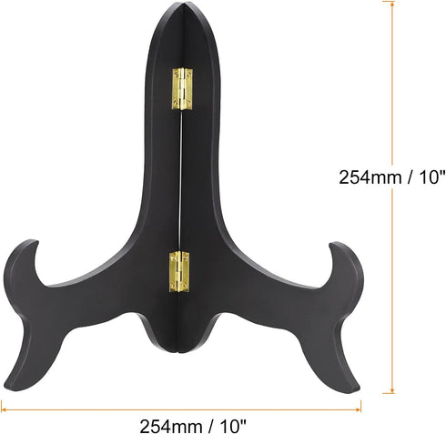 uxcell 10" Easel Plate Holder, Wooden Folding Display Stand Black for Decorative Picture Frame...