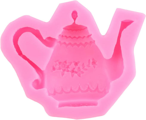 Teapot Silicone Fondant Molds Tea Party Silicone Mold For Birthday Party Cake Decorating Cupcake Topper Gum Paste Chocolate Candy Polymer Clay...