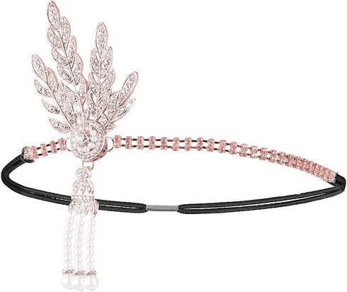 Cizoe Art Deco 1920s Flapper Great Gatsby Leaf Wedding Bridal Tiara Pearl Headpiece...