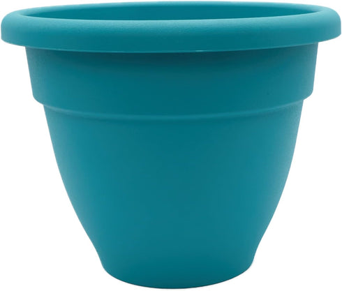 The HC Companies 6 Inch Caribbean Planter - Lightweight Indoor Outdoor Plastic Plant Pot for Herbs and Flowers, Dusty Teal...