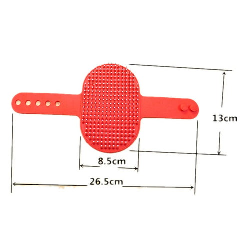 Pet Rubber Grooming Brush Bath Brush Massager with Adjustable Loop Handle Stainless Steel Pin, Random Color...