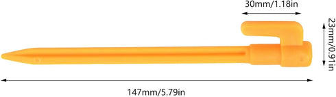 20pcs Heavy Duty Plastic Landscape Edging Stakes Plant Support Lawn Stake Durable Tent Pegs Spike Hook for Outdoor Activities Garden Camping Yello...