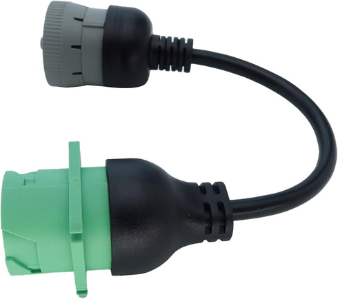 6pin J1708 to Type2 Green 9pin J1939 Adapter Cable for Trucker and car 1ft/30cm...