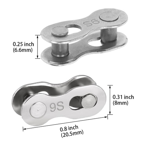 10 Pairs Bike 9 Speed Chain Link Connector Steel Quick Link Universal Bicycle Chain Connector Lightweight Magic Buckle Missing Master Links Bicycl...