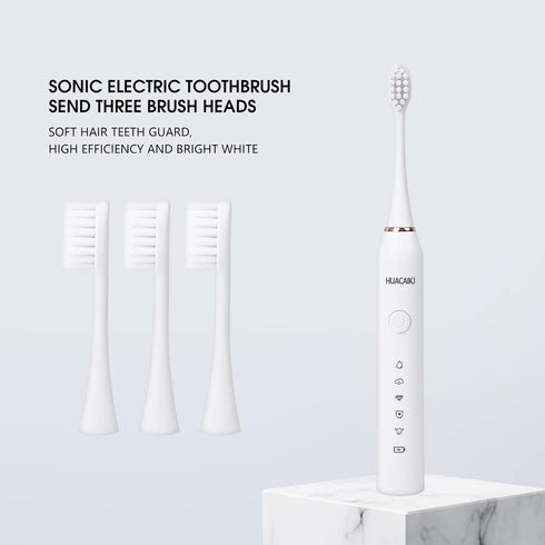 Automatic Touch Control 5-Speed Adult Models Sonic Rechargeable Dental Cleaning Electric Toothbrush (White)...