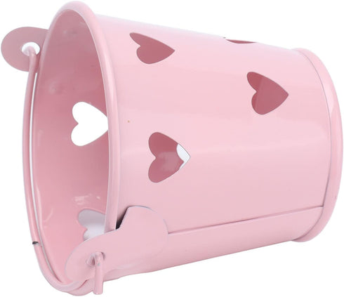 Tinplate Metal Bucket with Handle, Tinplate Bucket, 12pcs Mini Hollow Love Candy and Snack Storage Tin Bucket, Metal Gardening Crafts, Home Decora...