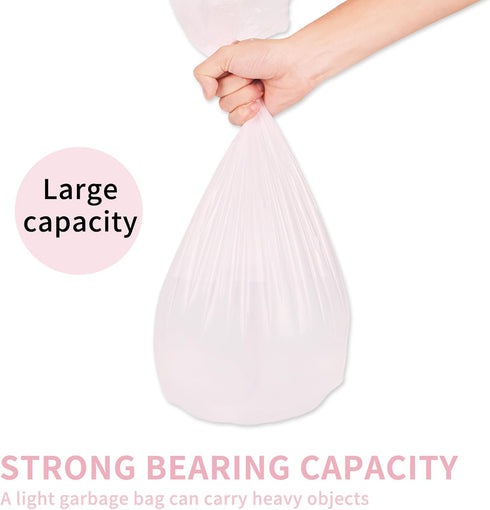 4 gallon Strong Trash Bags Garbage Bags, Bathroom Trash Can Bin Liners, Small Plastic Bags for home office kitchen bedroom, pink...