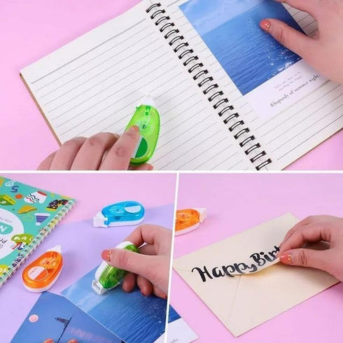 1Pc Random Color Double Sided Tape Roller, Ellipsoid Scrapbooking Tape, Adhesive Tape Dispenser Runner for Envelope Scrapbooking Card Making and C...