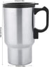 12V 450ml Car Heating Mug Travel Car Cup Electric Heated Kettle Stainless Steel Travel Mug Electric Car Heating Coffee Cup Insulated Heated Thermo...