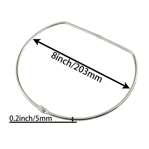 3PCS 8 Inch Storage and Organisation Ring Silver D Tape Storage Ring Organiser for Warehouse Management and DIY Project and Decoration...