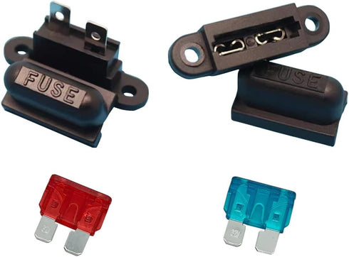 10 Pcs Auto ATC Blade Standard Fuse Holder Seat for Car Boat Truck SUV with Cover Black + 10 Pcs 10 Amp Standard Fuse...