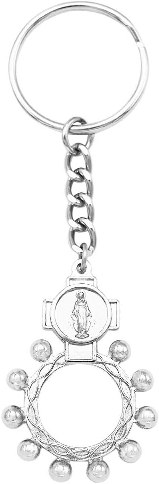 Rosemarie Collections Women's Religious Gift Miraculous Medal Rosary Keychain...
