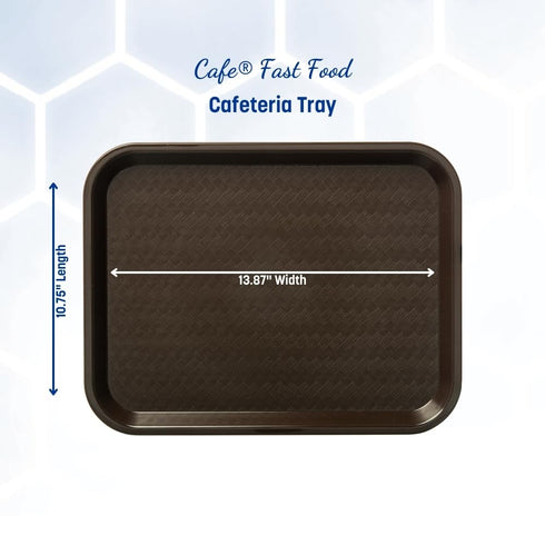 Carlisle FoodService Products Cafe Food Tray, Plastic Cafeteria Tray for Schools, Dining Halls, and Restaurants, Polypropylene, 10 x 14 Inches, Ch...