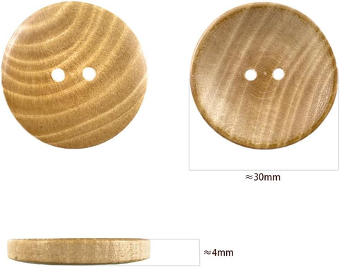 30 Pcs 30mm Camellia Wood Wooden Buttons for Craft DIY Sewing Project (convex)...