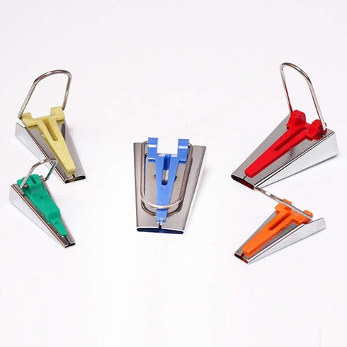 YICBOR Fabric Bias Tape Maker Tool, 5in1, Sewing Quilting, 6mm 9mm 12mm 18mm 25mm, Multicolour, Tape Maker Tool Set...