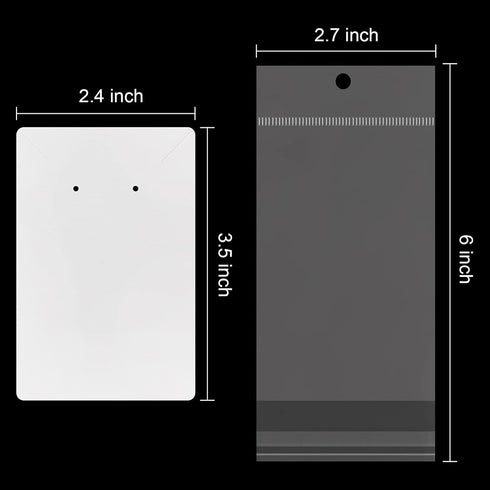 Coopay 120 Pieces Earring Necklace Display Cards Jewelry Holder Cards with 200 Earring Backs and 120 Self-Sealing Bags for Ear Pendants Necklaces ...