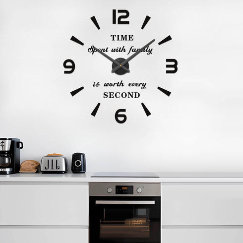 VANGOLD Wall Clock Oversized Wall Clocks for Living Room Decor, Decorative Wall Clocks Battery Operated (Black Home Decoration)...