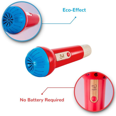 Hape Mighty Echo Microphone | Battery-Free Voice Amplifying Microphone Toy for Kids 1 Year & Up, Red, Model Number: E0337, L: 3.1, W: 3.1, H: 8.6 ...