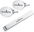 HONEY BEAR Wedding Cufflinks Tie Clip Set for Men's Shirt Marriage Gift with Box,Brushed Silver...