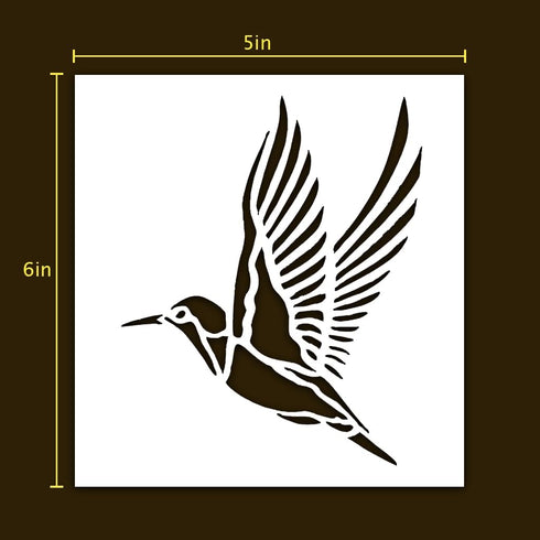 Hummingbird Stencil | Inspirational Awesome Street Art Graffiti Spring Nature Bird Hummingbird Stencils for Painting on Wood, Glass, Wall, Rock, F...