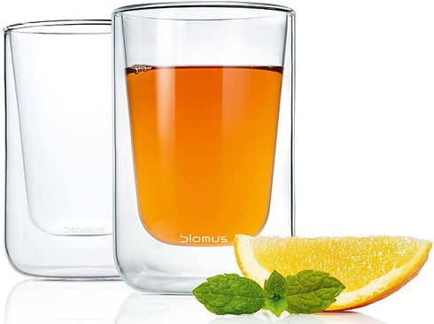 Blomus 63654 Nero Set of 2 Cappuccino or Tea Glasses, 8 oz, Clear, 2 Piece...