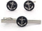Black Anchor Cufflinks and Tie Clip Set, Nautical Cufflinks and Tie Clip...