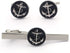 Black Anchor Cufflinks and Tie Clip Set, Nautical Cufflinks and Tie Clip...