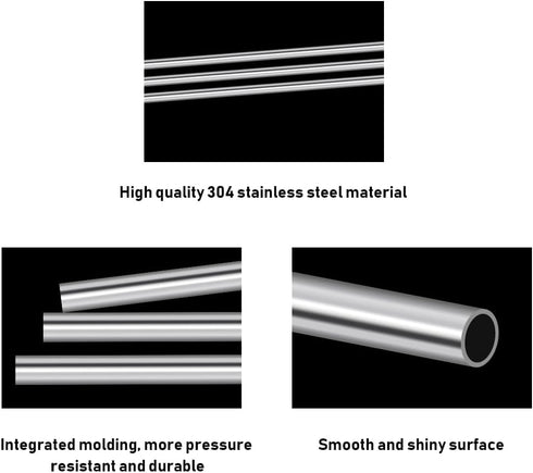 5/16" OD 304 Stainless Steel Tube, Thickened 304 Stainless Steel Seamless Tubing Round Metal Pipe, 7.87" Length Industrial Metal Straight Tube, 4 ...