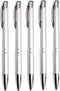 Stylish quality 5 metal ballpoint Pens, black ink, soft writing experience (Silver)...