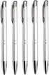 Stylish quality 5 metal ballpoint Pens, black ink, soft writing experience (Silver)...