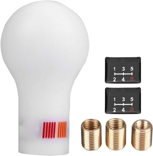 Aramox Gear Shift Knob,5 Speed Auto Manual Gear Shift Knob Shifter for Lancer V3/EVO (White)...