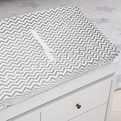 American Baby Company 2 Pack Heavenly Soft Chenille Fitted Contoured Changing Pad Cover, Chevron, for Boys and Girls...