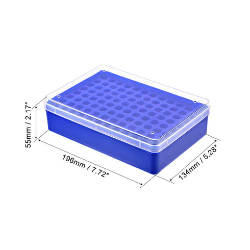 uxcell Centrifuge Tube Rack Storage Box 96-Well Polypropylene Holder for 1.5ml Microcentrifuge Tubes, Vials, Samples 11.5mm Hole Dia...