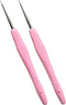 Mdoker 2PCS Small Size Crochet Hook Ergonomic Handle Crochet Hook Needles for Arthritic Hands,Thread Crochet Steel Lace Hooks Size 1mm......