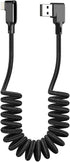 AICase 90 Degree Coiled Charging Cable,Right Angle Design Gaming LED Cord 6ft/1.8m Elastic Nylon Cable,Charge and Sync for Phone XS/XS Max/XR/Phon...
